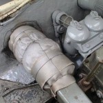 Uitlaatpijp in motorruimte geïsoleerd