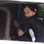 Michael onder het achterdek