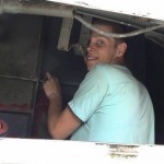 Kevin onder het achterdek