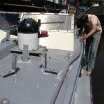 Sjors aan het schuren