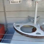 Achterpiek in de lak stuurboord