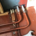 Leidingen binnen naar kachel